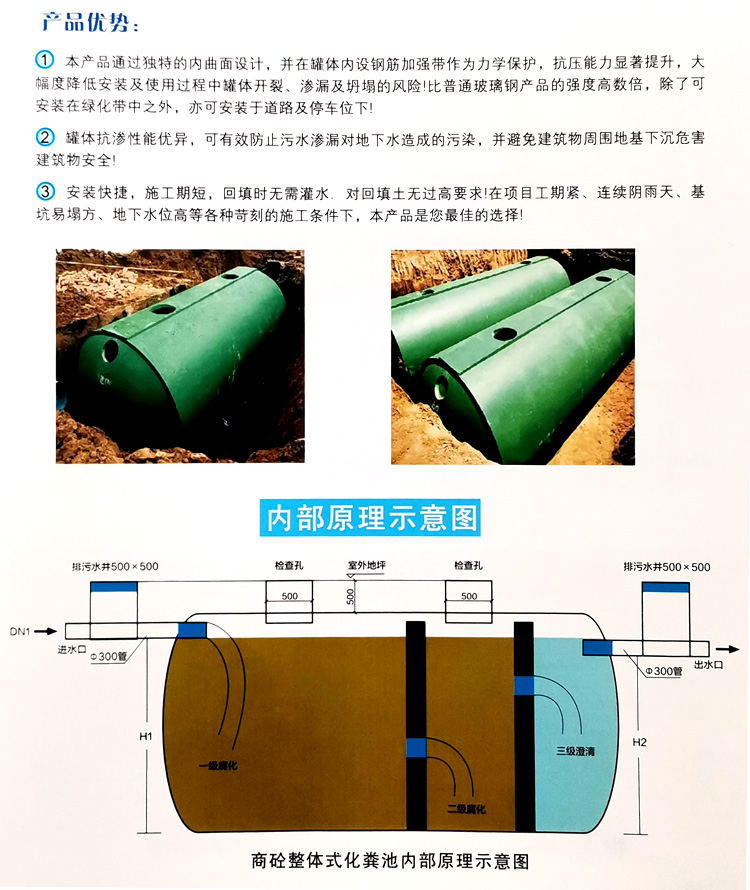 钟祥玻璃钢化粪池